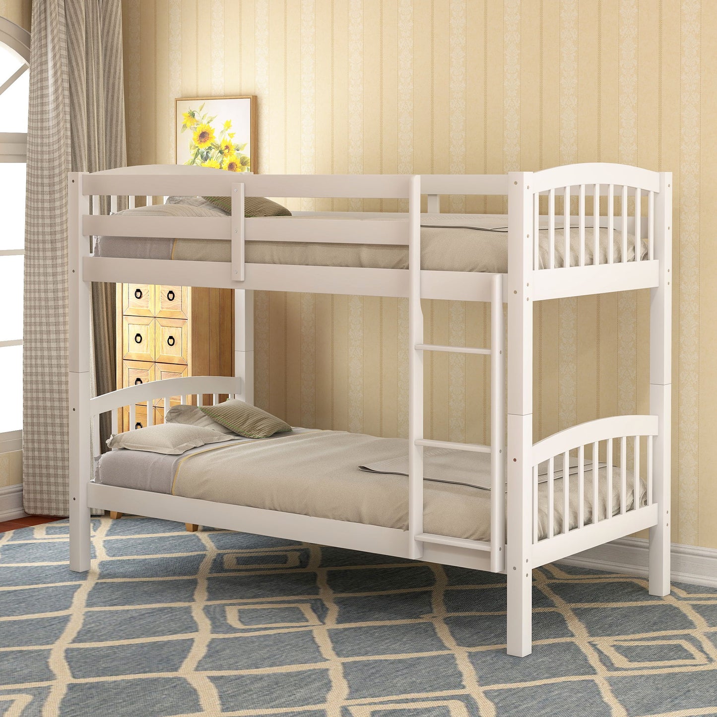 Solid Construction Bunk Bed With Ladder - The Sleep Loft - Online Mattress Showroom NYC