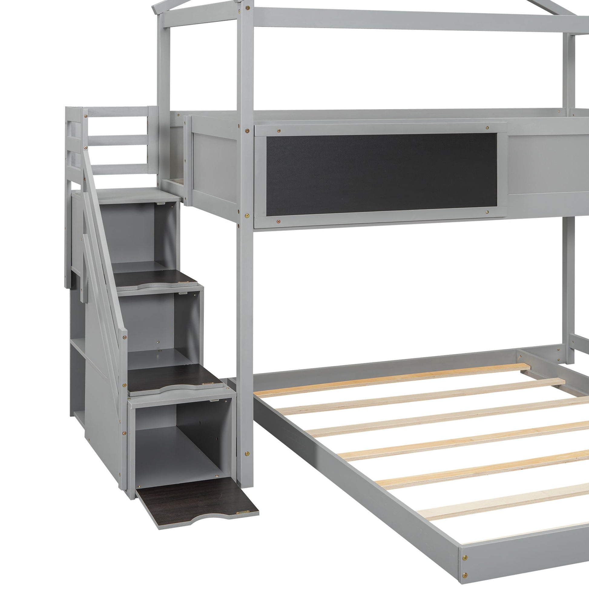 House Style Bunk Bed With Storage Staircase And board - The Sleep Loft - Online Mattress Showroom NYC