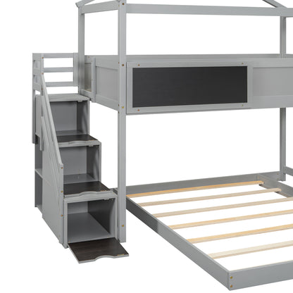 House Style Bunk Bed With Storage Staircase And board - The Sleep Loft - Online Mattress Showroom NYC