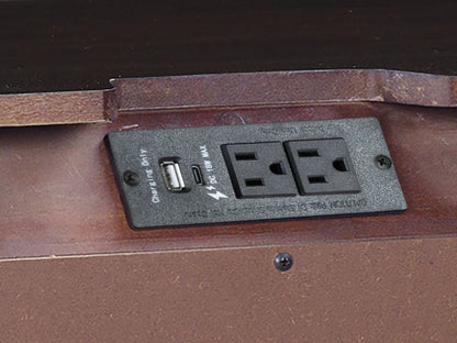 Dantenton - Two Drawer Night Stand - Merlot - The Sleep Loft - Online Mattress Showroom NYC