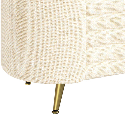 Modern Oval Storage Ottoman With Upholstery - The Sleep Loft - Online Mattress Showroom NYC