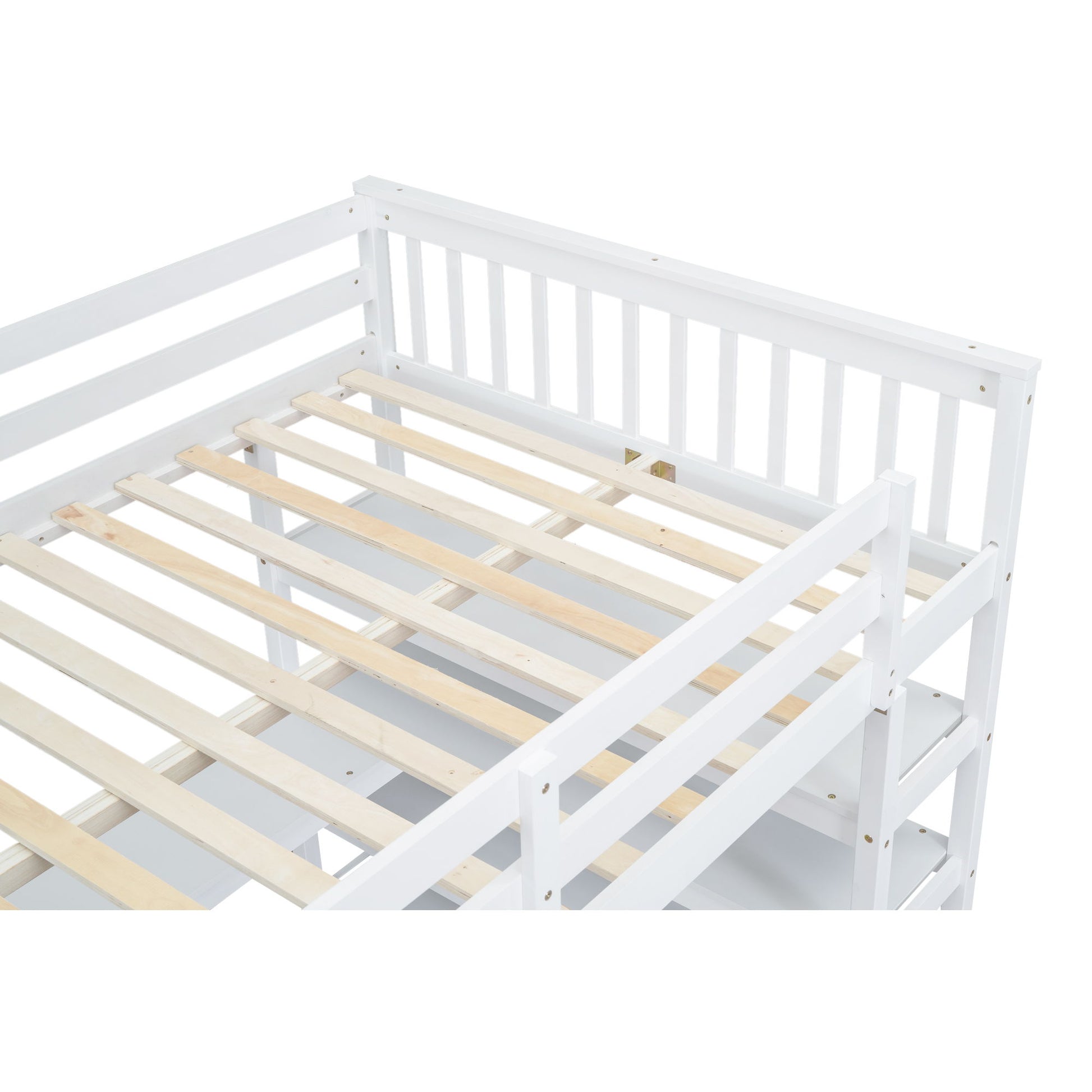 Loft Bed With Storage Shelves And Under Bed Desk - The Sleep Loft - Online Mattress Showroom NYC