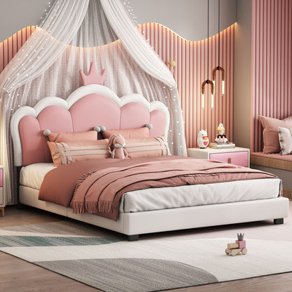 Upholstered Princess Platform Bed With Crown Headboard - The Sleep Loft - Online Mattress Showroom NYC