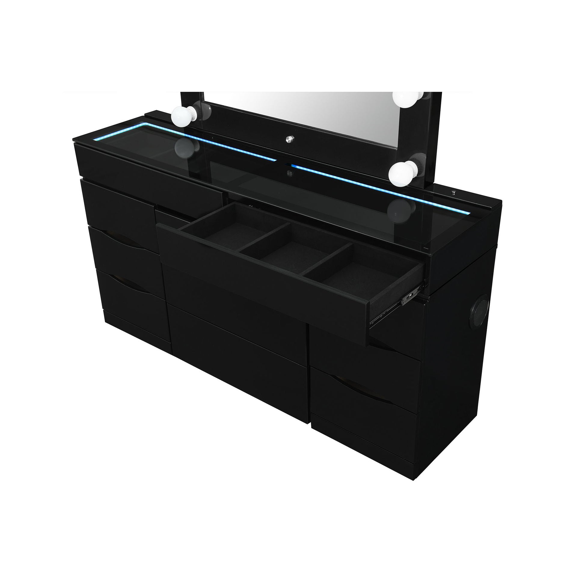 Elisa - Vanity Set With Stool And LED Bulbs - The Sleep Loft - Online Mattress Showroom NYC