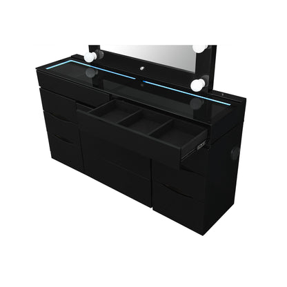 Elisa - Vanity Set With Stool And LED Bulbs - The Sleep Loft - Online Mattress Showroom NYC