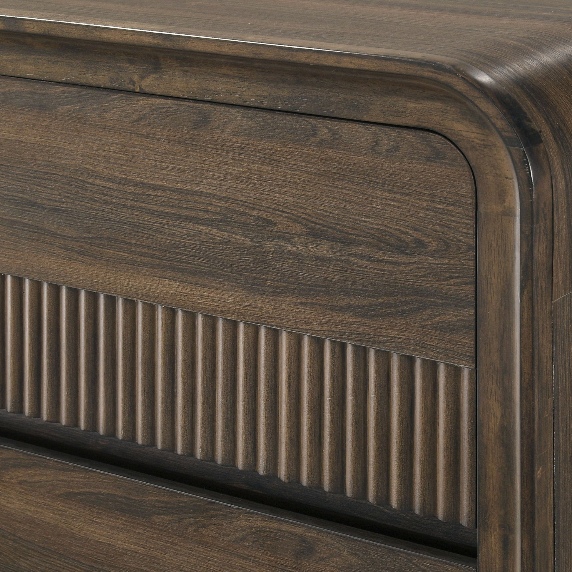 Flair Rounded Edges Nightstand, 2 Drawer Storage - Brown - The Sleep Loft - Online Mattress Showroom NYC