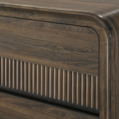 Flair Rounded Edges Nightstand, 2 Drawer Storage - Brown - The Sleep Loft - Online Mattress Showroom NYC