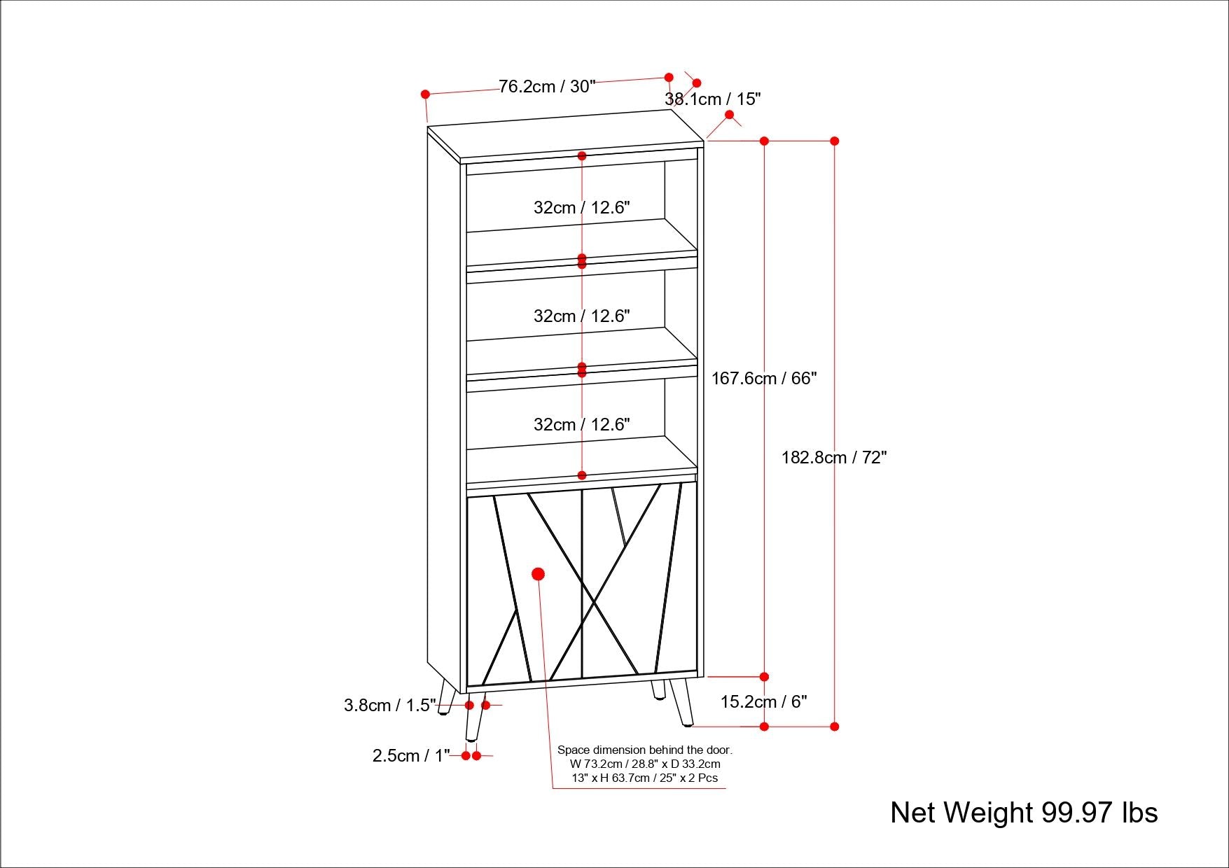 Jager - Bookshelf With Doors - Natural - The Sleep Loft - Online Mattress Showroom NYC
