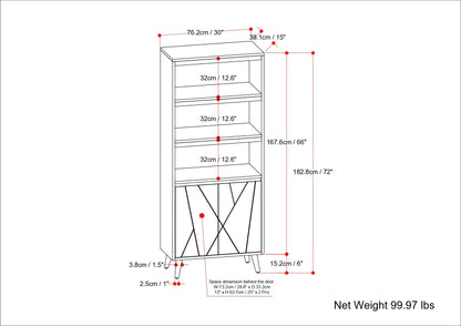 Jager - Bookshelf With Doors - Natural - The Sleep Loft - Online Mattress Showroom NYC