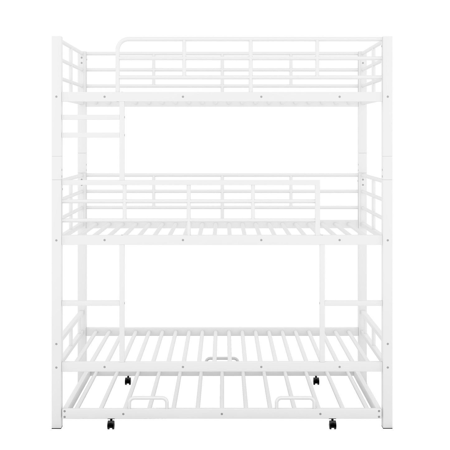 Triple Bunk Bed With Trundle, Heavy Duty Steel Construction - The Sleep Loft - Online Mattress Showroom NYC