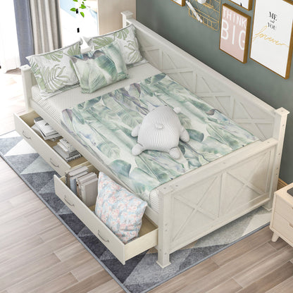 Modern Daybed With 2 Large Drawers, X Shaped Frame - The Sleep Loft - Online Mattress Showroom NYC