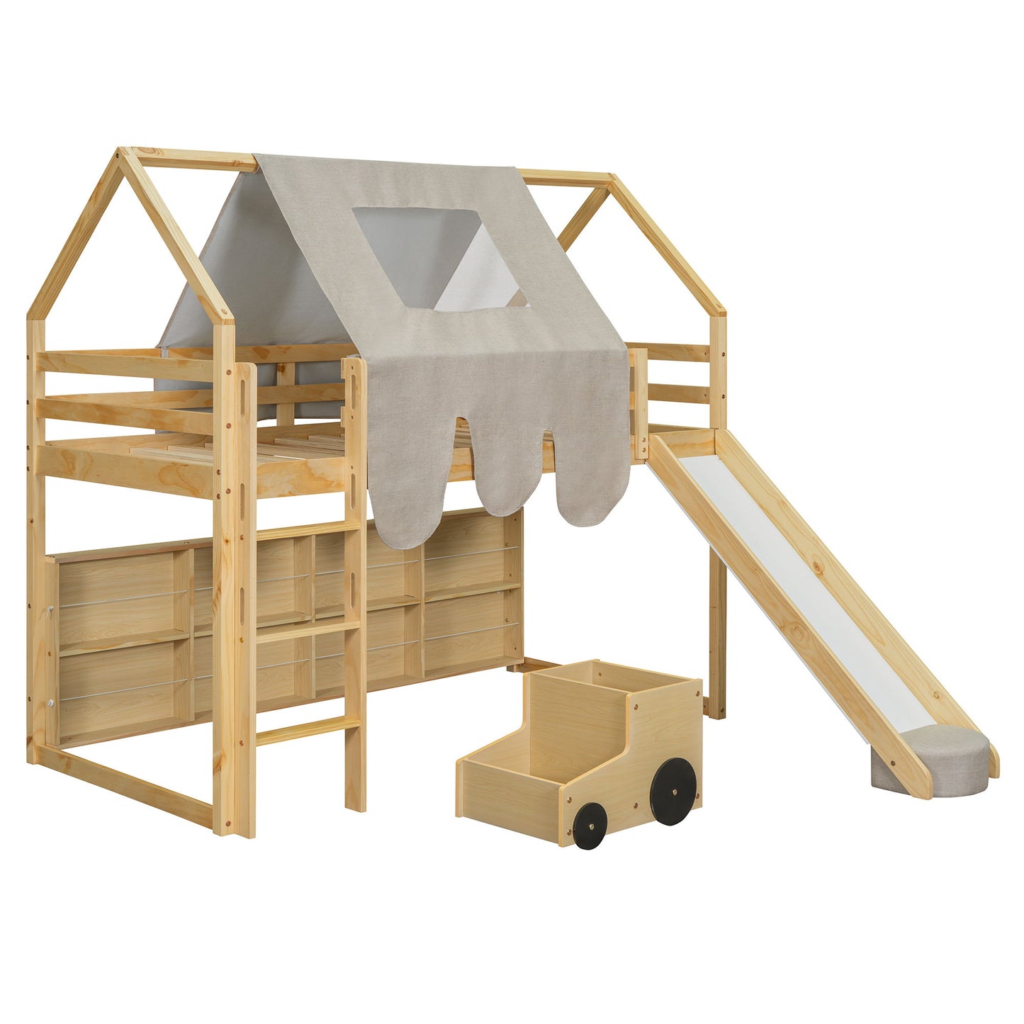 Loft Bed With House Shaped Frame And Tent - The Sleep Loft - Online Mattress Showroom NYC