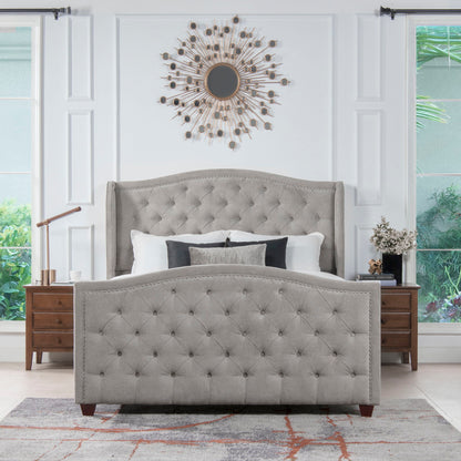Marcella - Upholstered Shelter Headboard Bed Set - The Sleep Loft - Online Mattress Showroom NYC