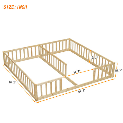 Double Floor Bed With Fence, Guardrails, Without Door - The Sleep Loft - Online Mattress Showroom NYC