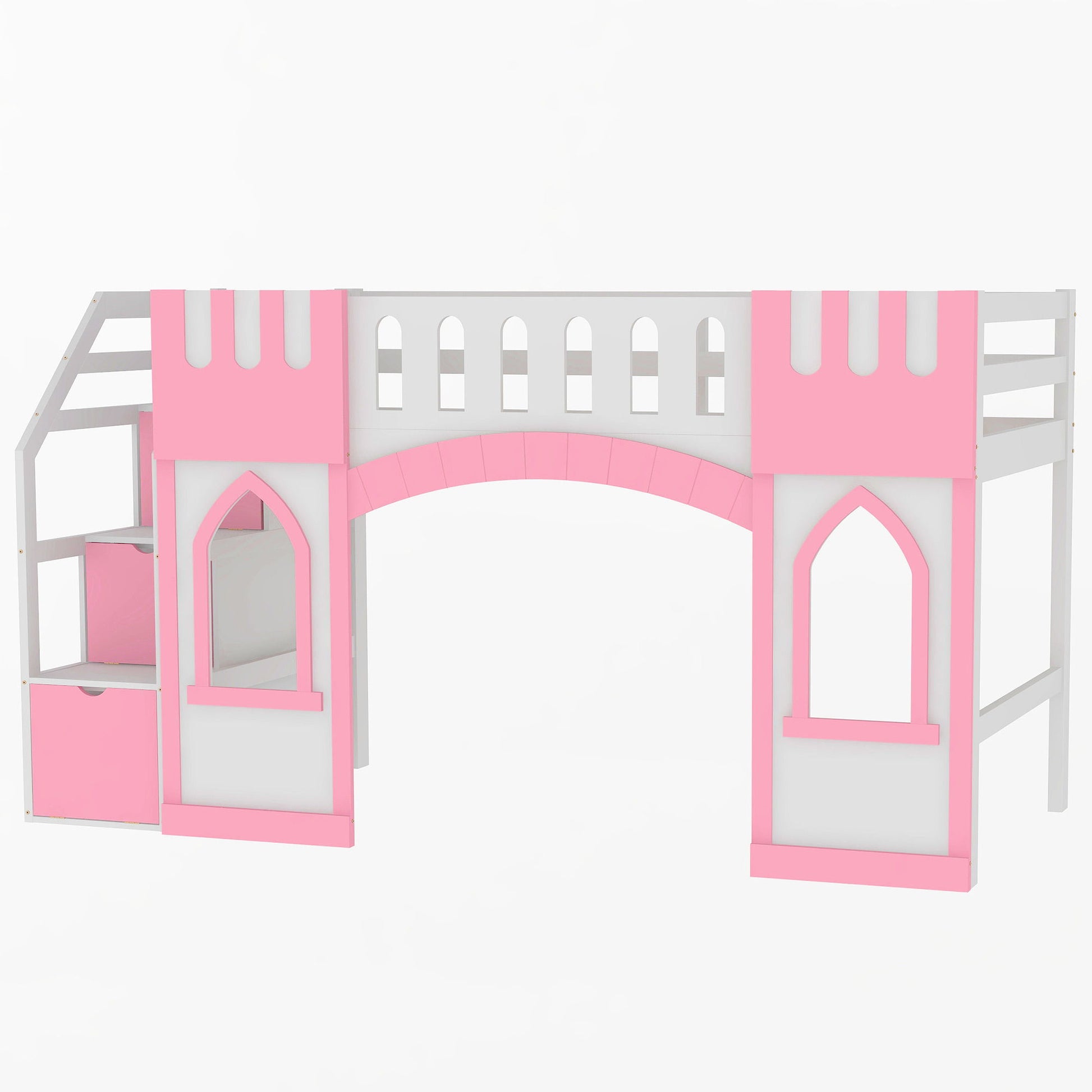 Loft Bed With Storage Staircase And Windows - The Sleep Loft - Online Mattress Showroom NYC