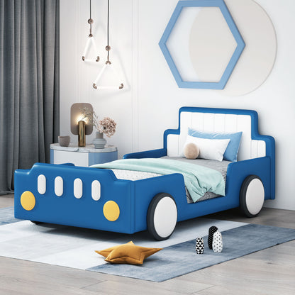 Race Car Shaped Platform Bed With Wheels - The Sleep Loft - Online Mattress Showroom NYC