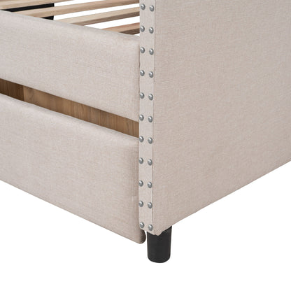 Upholstered Daybed With Two Drawers, Wood Slat Support - The Sleep Loft - Online Mattress Showroom NYC