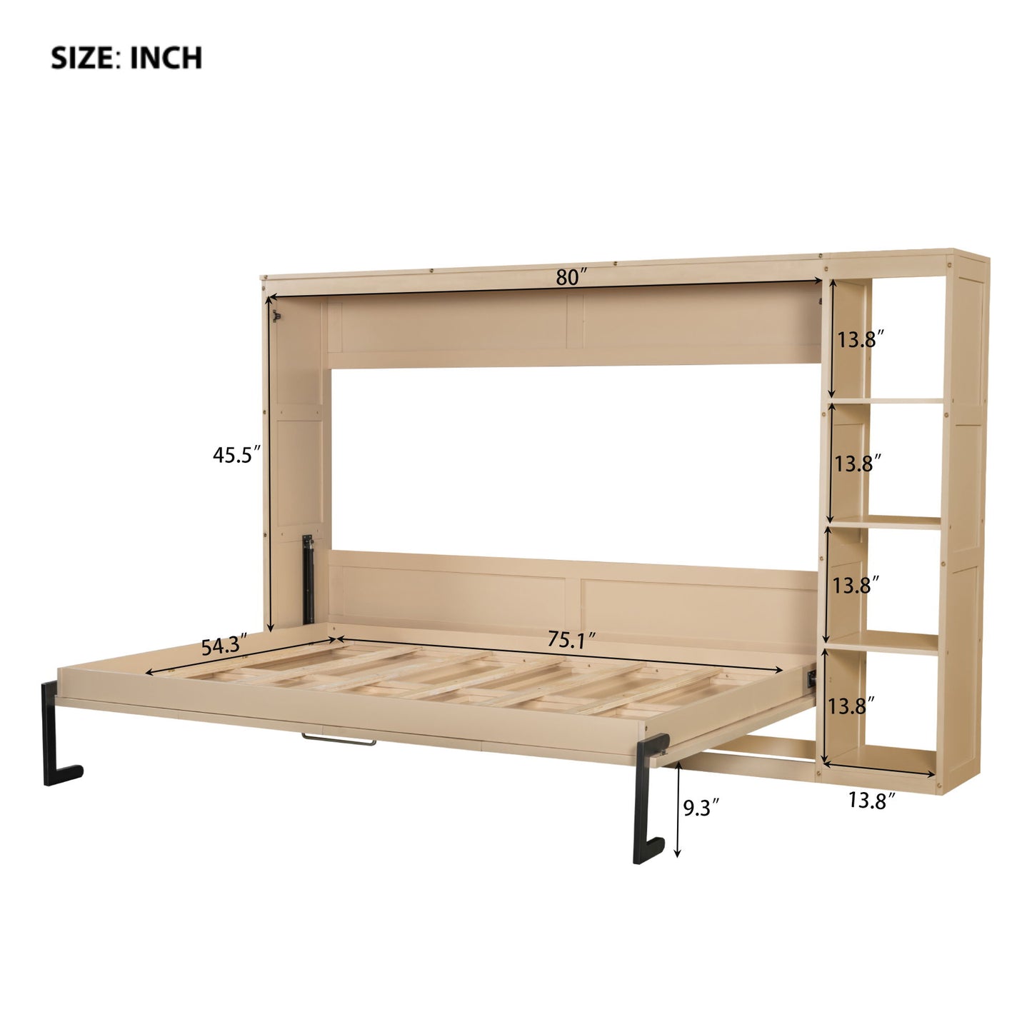 Murphy Bed With Bookshelf And Storage - The Sleep Loft - Online Mattress Showroom NYC