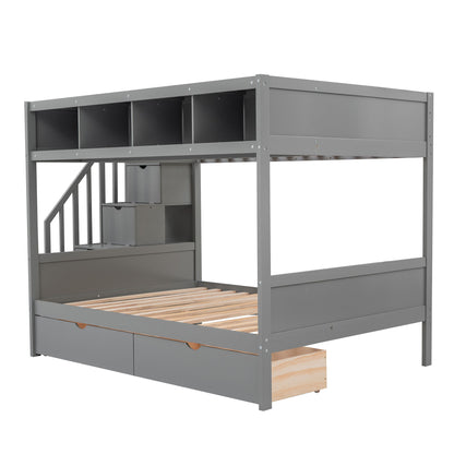 Bunk Bed With Shelfs, Storage Staircase And 2 Drawers - The Sleep Loft - Online Mattress Showroom NYC