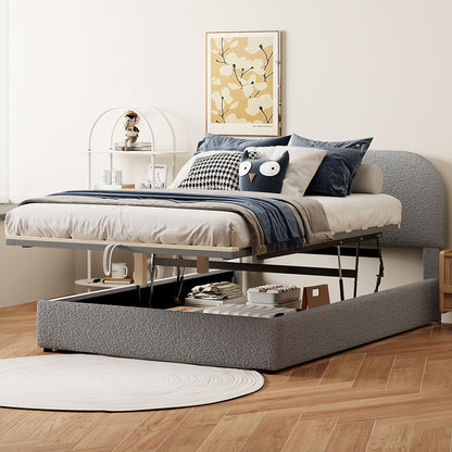 Upholstered Platform Bed With Hydraulic Storage System - The Sleep Loft - Online Mattress Showroom NYC