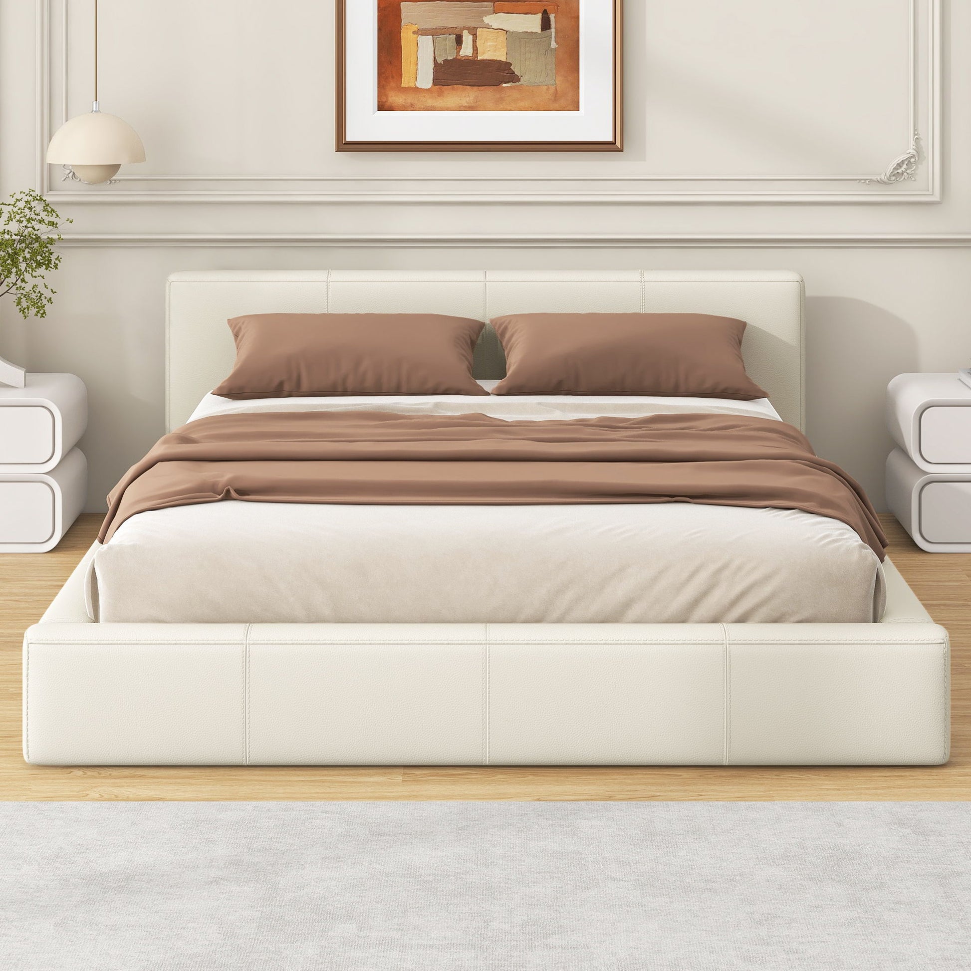 Stylish Upholstered Bed With Birch Wood Frame - The Sleep Loft - Online Mattress Showroom NYC