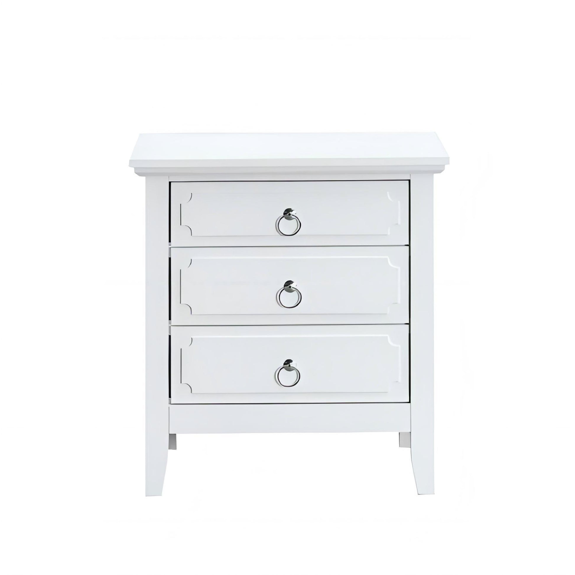 Hammond - 3 Drawer Nightstand - White - The Sleep Loft - Online Mattress Showroom NYC