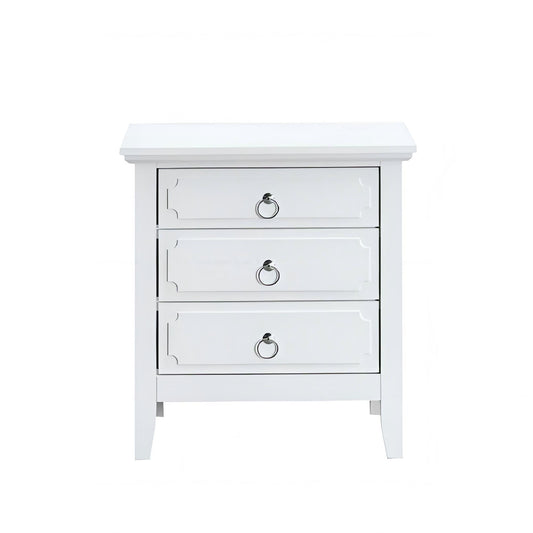 Hammond - 3 Drawer Nightstand - White - The Sleep Loft - Online Mattress Showroom NYC