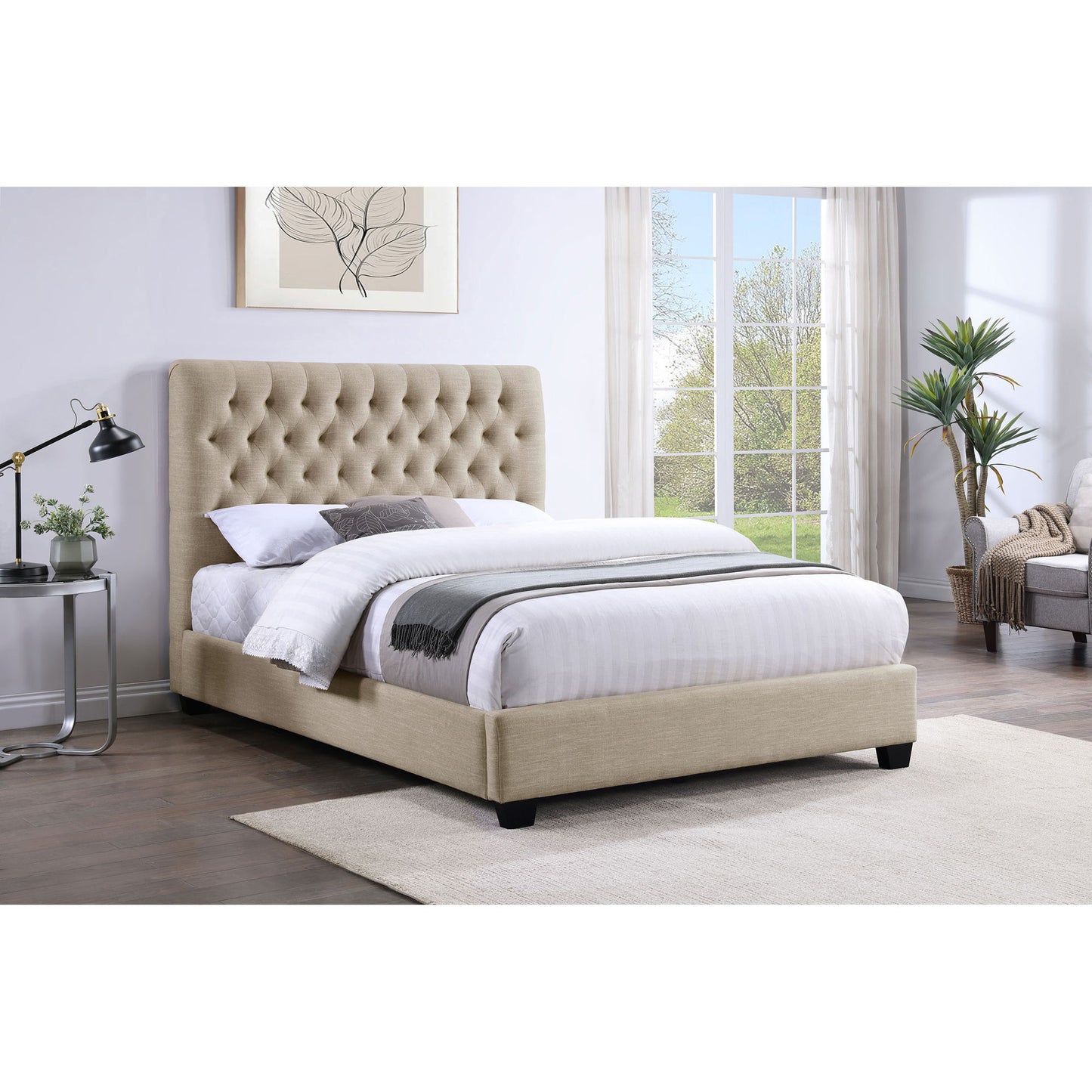 Saintes - Tufted Upholstered Wingback Bed - The Sleep Loft - Online Mattress Showroom NYC