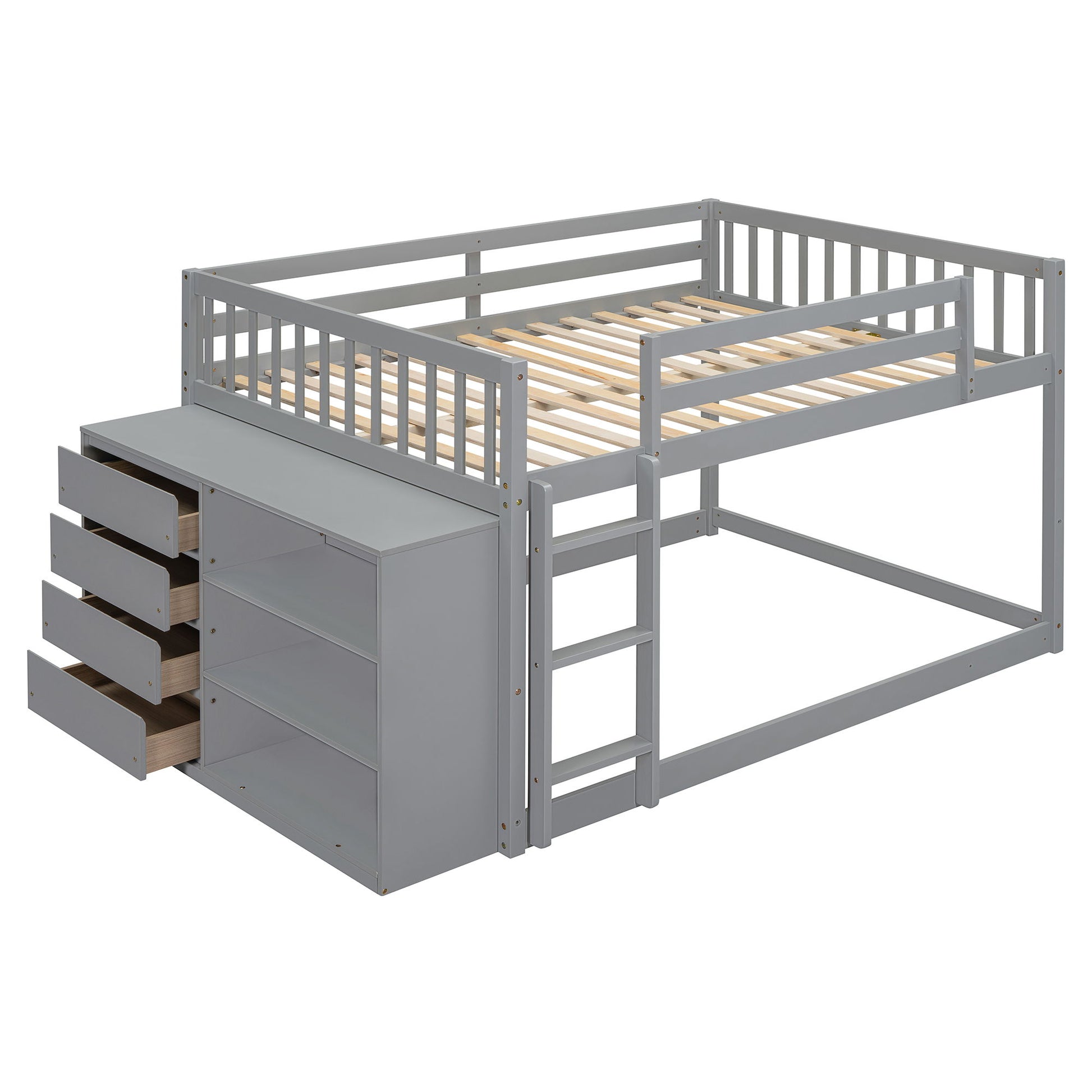 Bunk Bed With 4 Drawers And 3 Shelves - The Sleep Loft - Online Mattress Showroom NYC