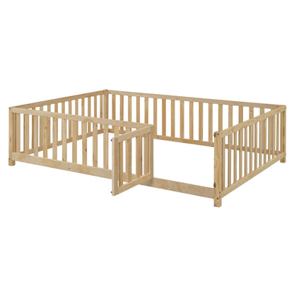 Daybed With Fence Guardrails And 2 Drawers, Split Into Independent Floor Bed & Daybed - The Sleep Loft - Online Mattress Showroom NYC