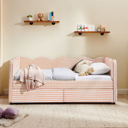 Gingham Daybed With USB Charging Port, Wave-Shaped Design - The Sleep Loft - Online Mattress Showroom NYC