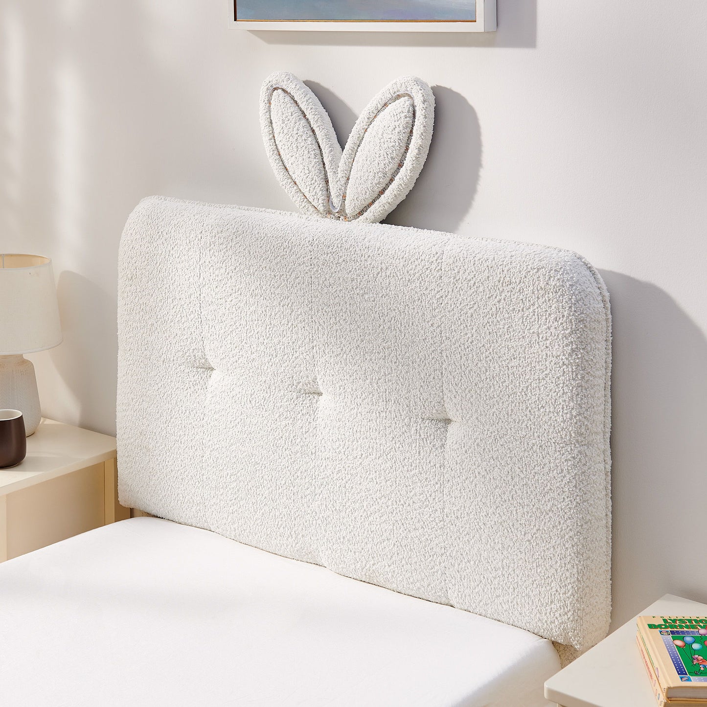 Upholstered Bed With Oversized Rabbit Ear Headboard, LED Lights & 4 Storage Drawers - The Sleep Loft - Online Mattress Showroom NYC