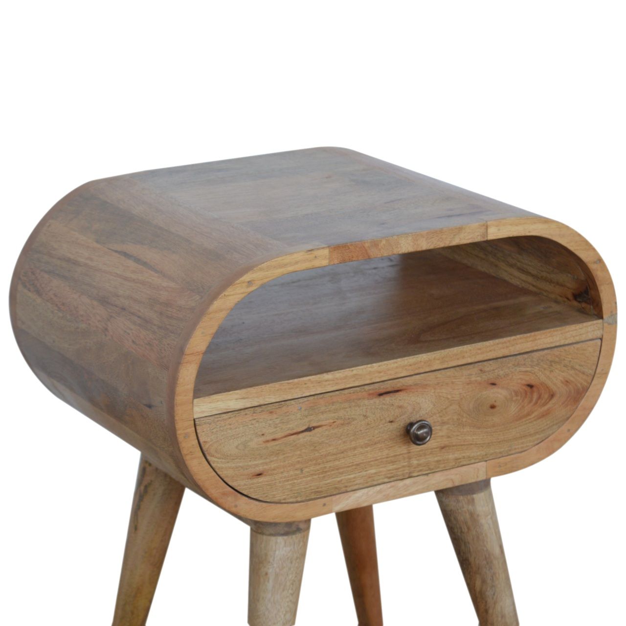 Circular Open Bedside Nightstand - The Sleep Loft - Online Mattress Showroom NYC