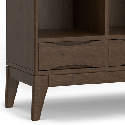 Harper - Low 6 Cube Storage With Drawers - Walnut Brown - The Sleep Loft - Online Mattress Showroom NYC