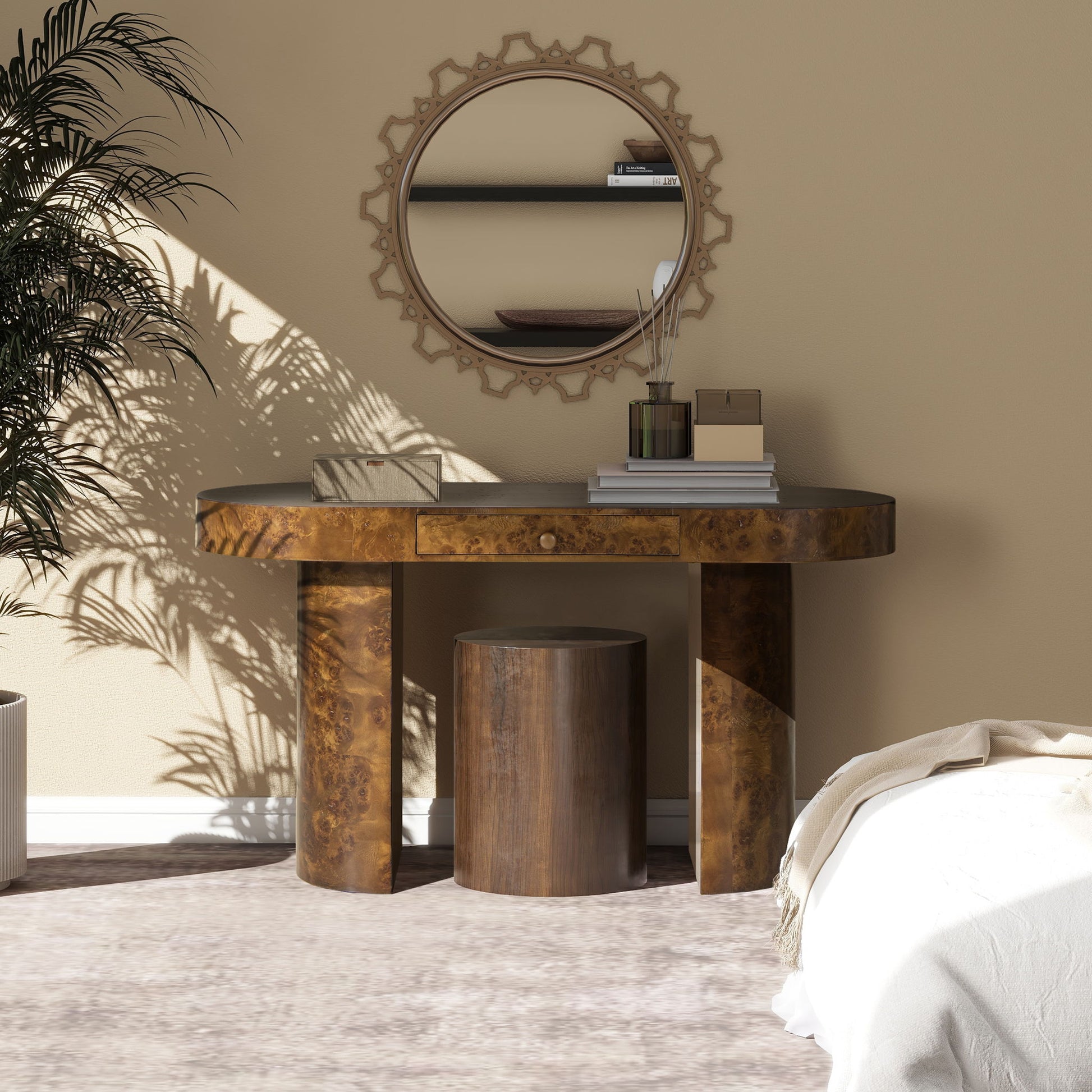 Jesse - Single Drawer Oval Computer Desk - The Sleep Loft - Online Mattress Showroom NYC