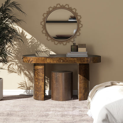 Jesse - Single Drawer Oval Computer Desk - The Sleep Loft - Online Mattress Showroom NYC