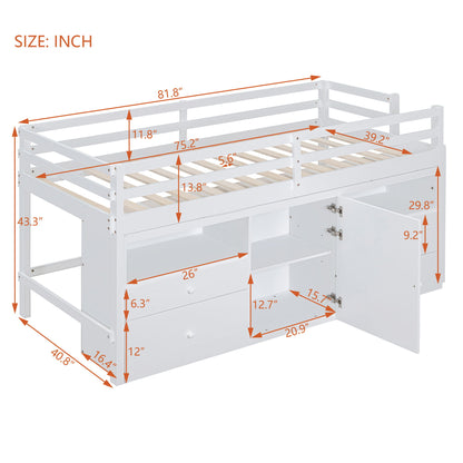 Loft Bed With 4 Drawers, Underneath Cabinet And Shelves - The Sleep Loft - Online Mattress Showroom NYC