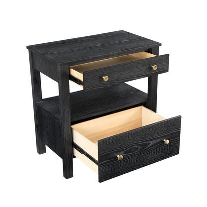 Danielle - 2 Drawer Nightstand With Knobs - Black - The Sleep Loft - Online Mattress Showroom NYC