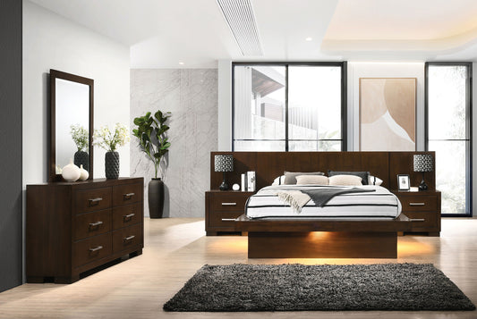 Jessica 5-piece Eastern King LED Bedroom Set Cappuccino - The Sleep Loft - Online Mattress Showroom NYC