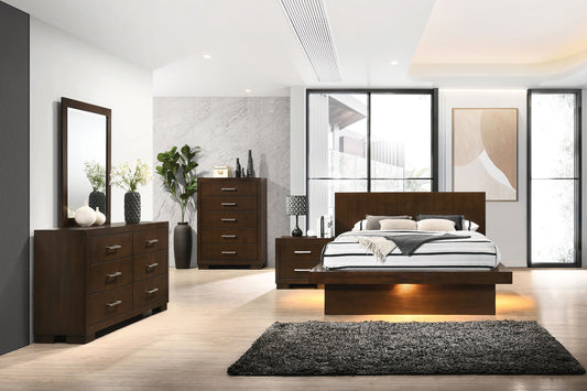 Jessica 5-piece Eastern King LED Bedroom Set Cappuccino - The Sleep Loft - Online Mattress Showroom NYC