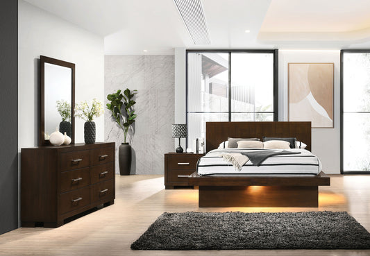Jessica 4-piece Queen LED Bedroom Set Cappuccino - The Sleep Loft - Online Mattress Showroom NYC