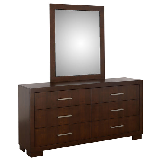 Jessica 6-drawer Dresser with Mirror Cappuccino - The Sleep Loft - Online Mattress Showroom NYC