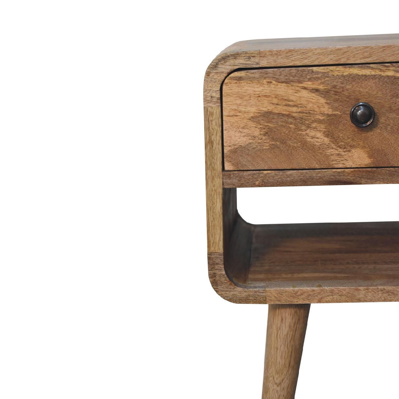 Mini Chestnut Curve Lower Bedside Nifhtstand - The Sleep Loft - Online Mattress Showroom NYC