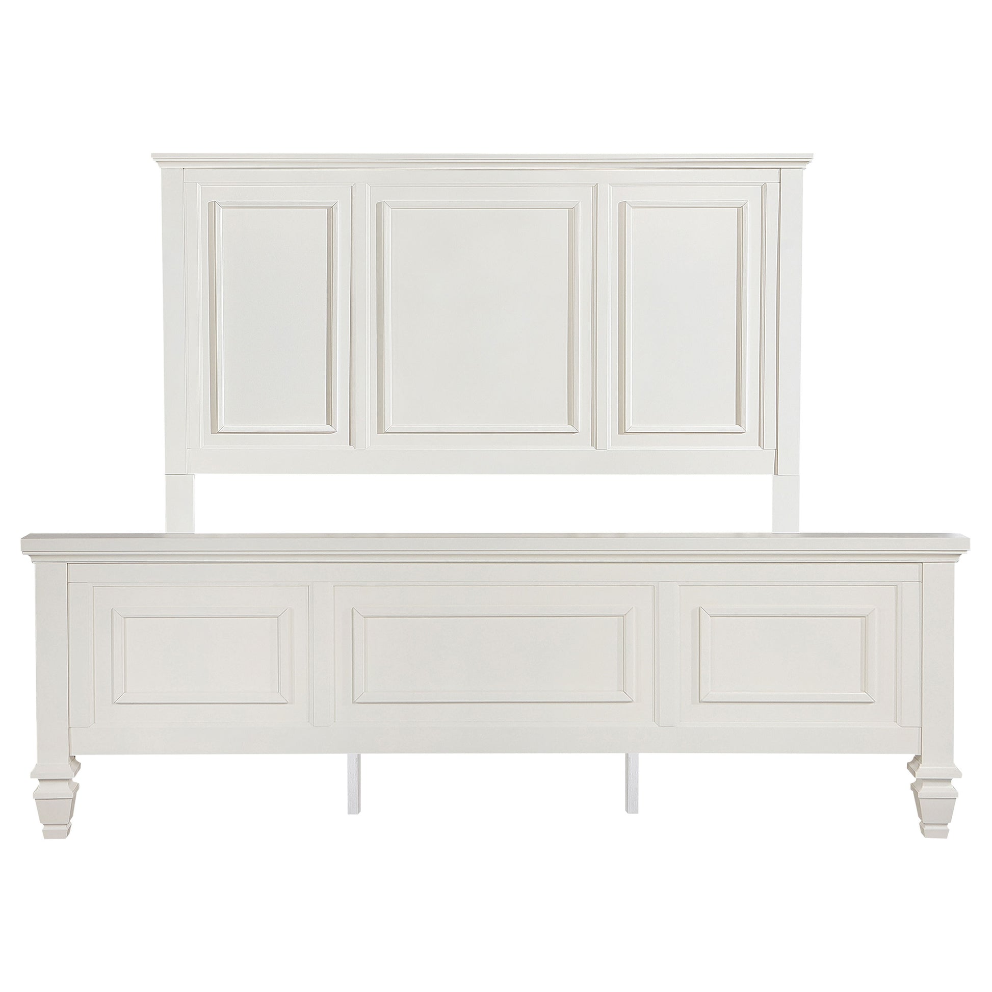 Sandy Beach 63-inch Eastern King Wood Panel Bed Cream White