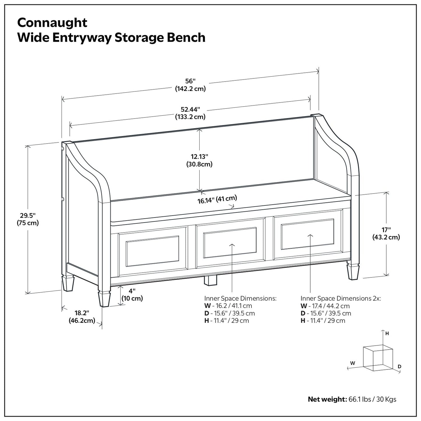 Connaught - Storage Bench - The Sleep Loft - Online Mattress Showroom NYC