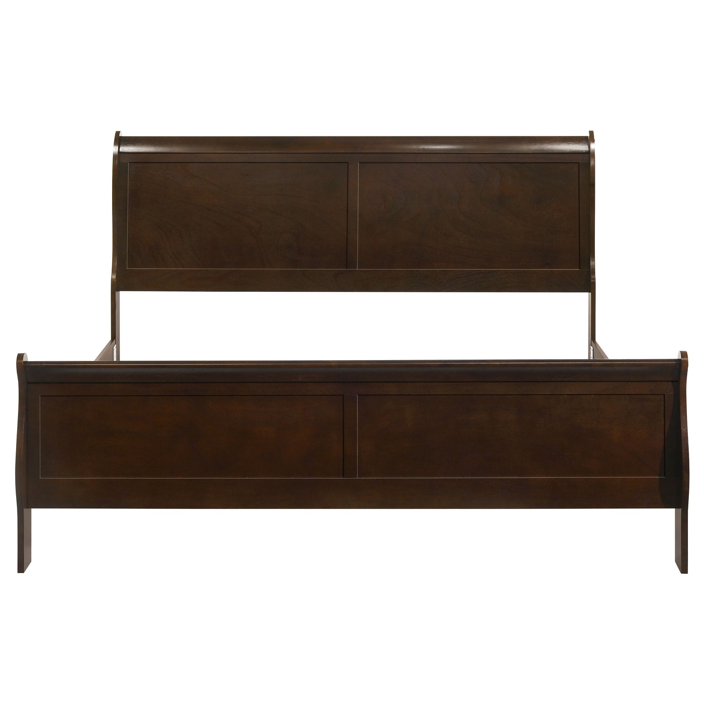 Louis Philippe Wood Eastern King Sleigh Bed Cappuccino