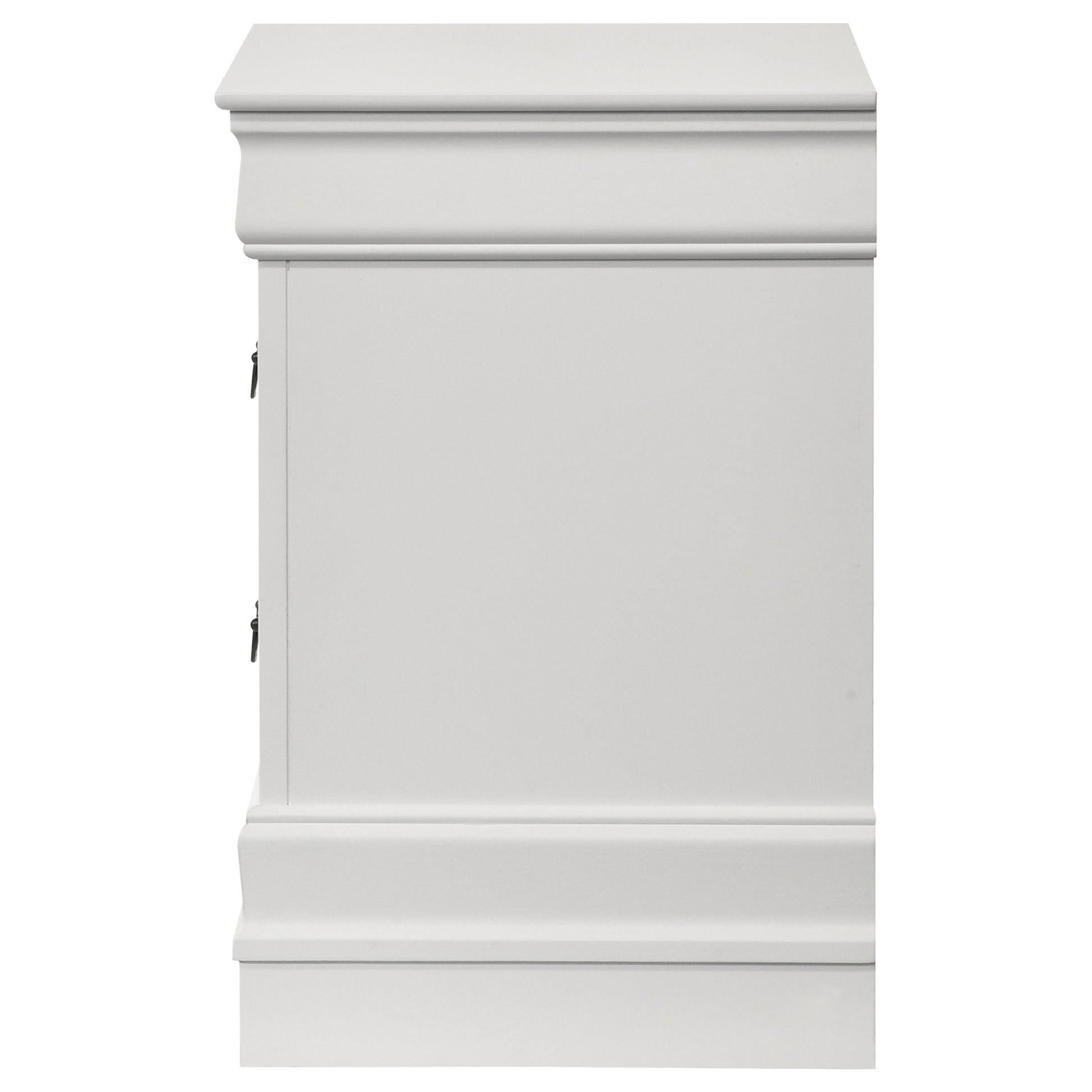 Louis Philippe 2-drawer Nightstand Bedside Table White