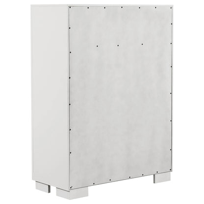 Jessica 5-piece Eastern King LED Bedroom Set Snow White
