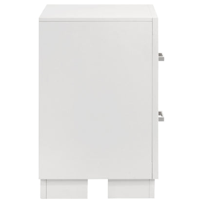 Jessica 2-drawer Nightstand Snow White