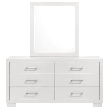 Jessica 6-drawer Dresser with Mirror Snow White